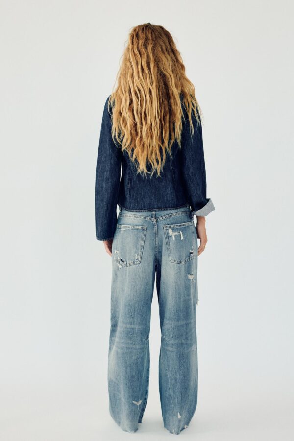 TRF RIPPED MID-RISE BAGGY BALLOON JEANS - Image 5