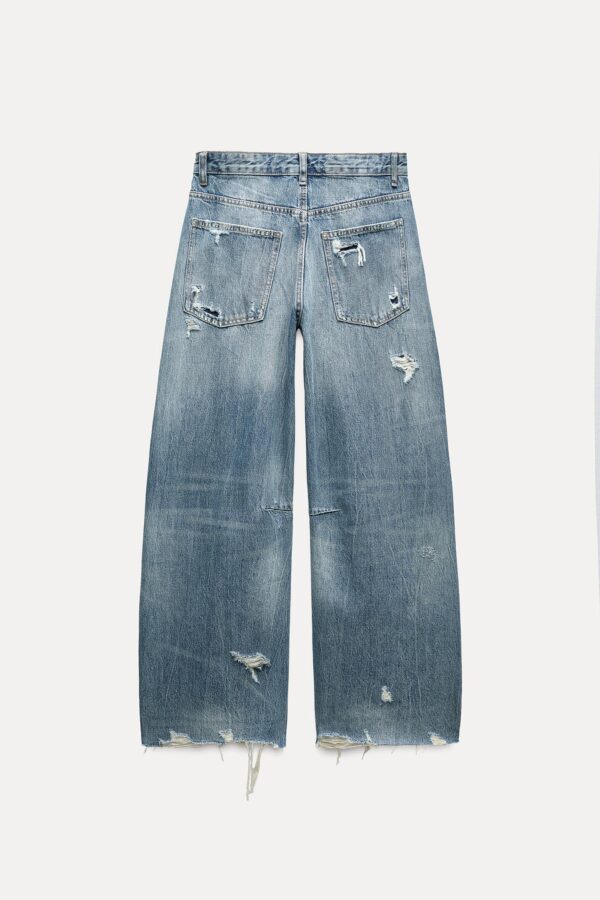 TRF RIPPED MID-RISE BAGGY BALLOON JEANS - Image 8