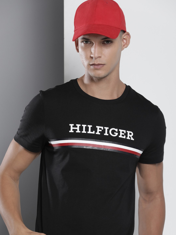 Brand Logo Printed Pure Cotton Slim Fit T-shirt