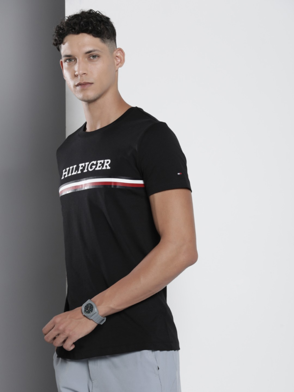 Brand Logo Printed Pure Cotton Slim Fit T-shirt - Image 3