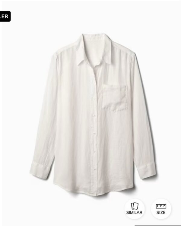 GAP linen boyfriend fit shirt - Image 4