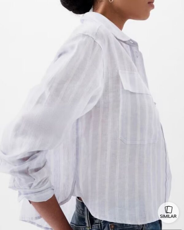 GAP linen long sleeves cropped shirt - Image 4