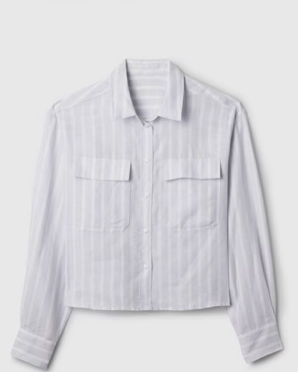 GAP linen long sleeves cropped shirt - Image 5