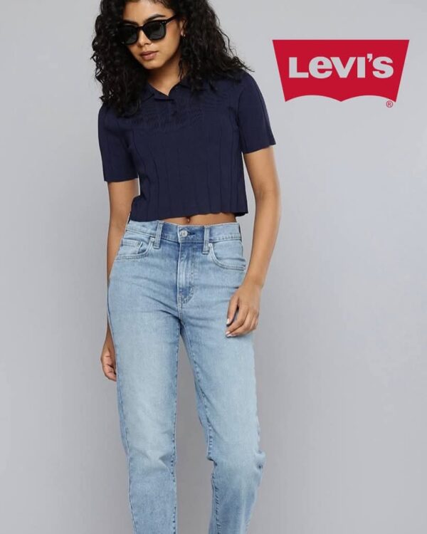 LEVI’S women 724 slim straight fit heavy faded stretchable jeans